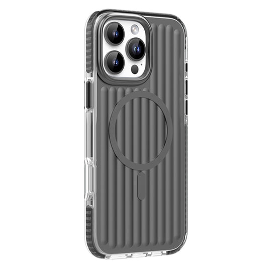 For iPhone 16 Pro Max Mutural Corrugated Texture Magsafe Magnetic Shockproof Phone Case(Dark Grey) - iPhone 16 Pro Max Cases by Mutural | Online Shopping UK | buy2fix