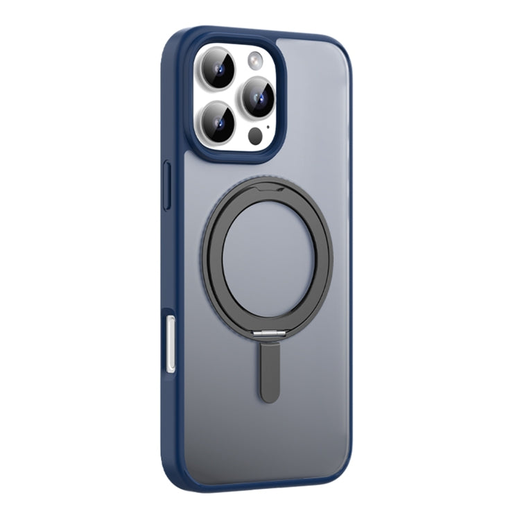 For iPhone 16 Pro Mutural Armor Series MagSafe Magnetic Holder Phone Case(Blue) - iPhone 16 Pro Cases by Mutural | Online Shopping UK | buy2fix