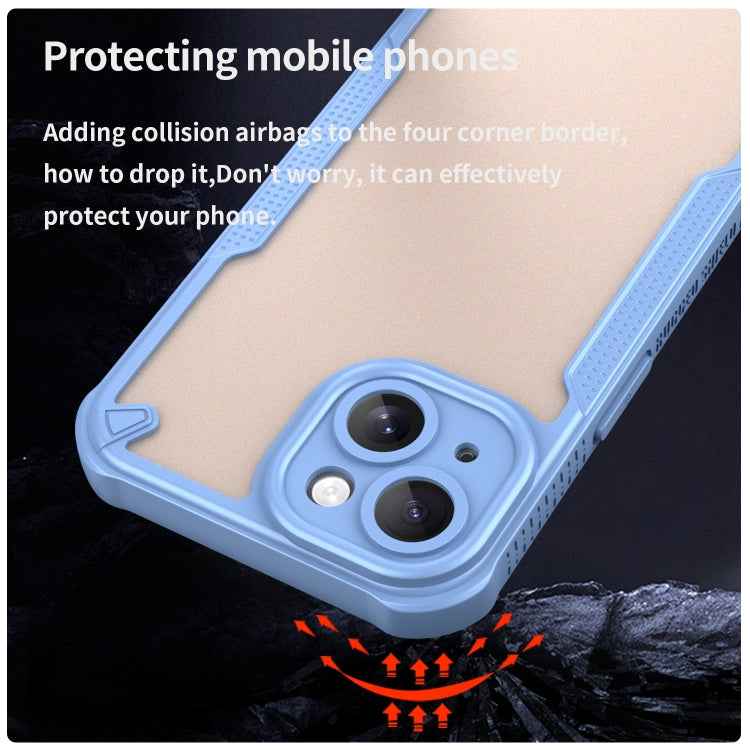 For iPhone 15 Armor Glaze PC Hybrid TPU Phone Case(Blue) - iPhone 15 Cases by buy2fix | Online Shopping UK | buy2fix