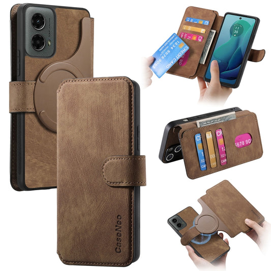 For Motorola Moto G 5G 2024 CaseNeo MagSafe RFID Anti-theft Retro Leather Phone Case(Brown) - Motorola Cases by CaseNeo | Online Shopping UK | buy2fix