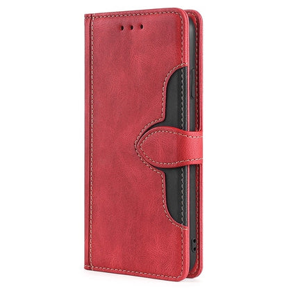 For iPhone 16 Pro Skin Feel Magnetic Buckle Leather Phone Case(Red) - iPhone 16 Pro Cases by buy2fix | Online Shopping UK | buy2fix