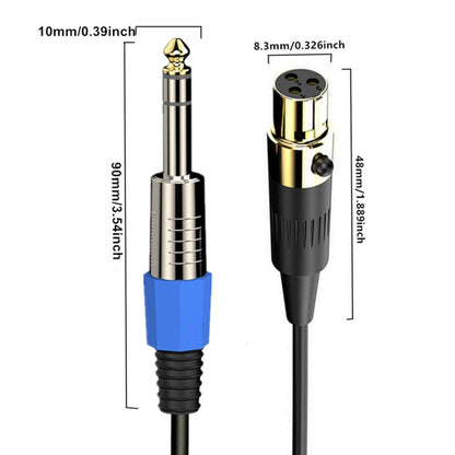 Mini 4 Pin XLR to 6.35mm Stereo Microphone Aux Audio Cable Coiled Adapter Cable, Length: 0.5m(Black) - Microphone Audio Cable & Connector by buy2fix | Online Shopping UK | buy2fix