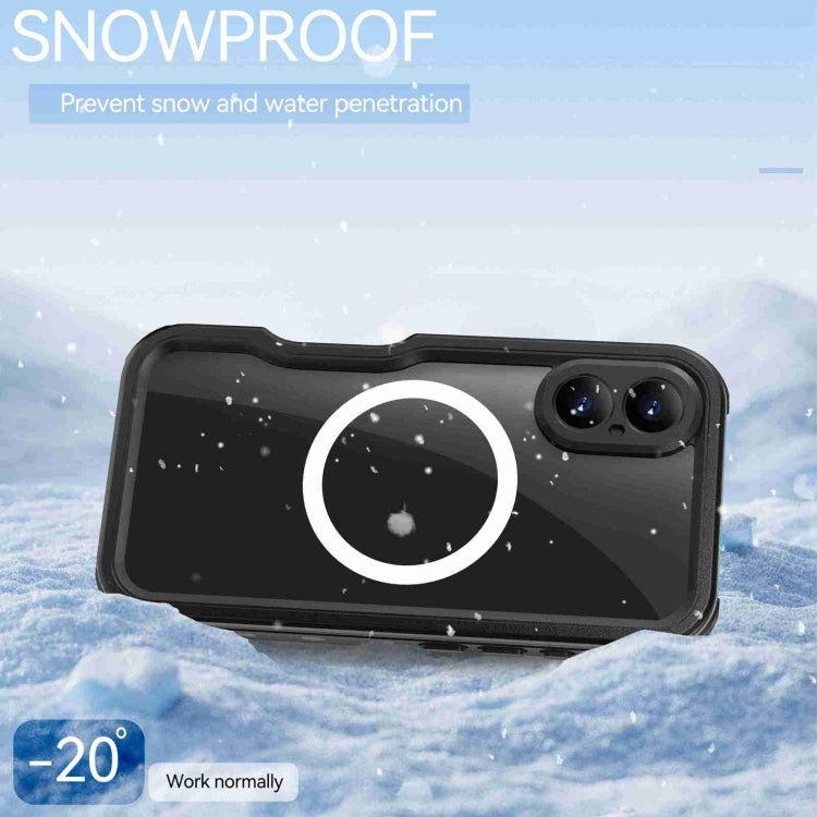 For iPhone 16 Plus RedPepper IP68 Waterproof Triple-proof MagSafe Phone Case(Black) - iPhone 16 Plus Cases by RedPepper | Online Shopping UK | buy2fix