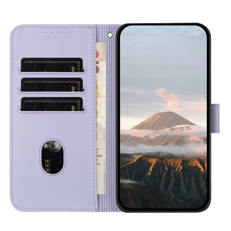 For OnePlus 11 Triangle Pattern Buckle Clasp Leather Phone Case(Light Purple) - OnePlus Cases by buy2fix | Online Shopping UK | buy2fix