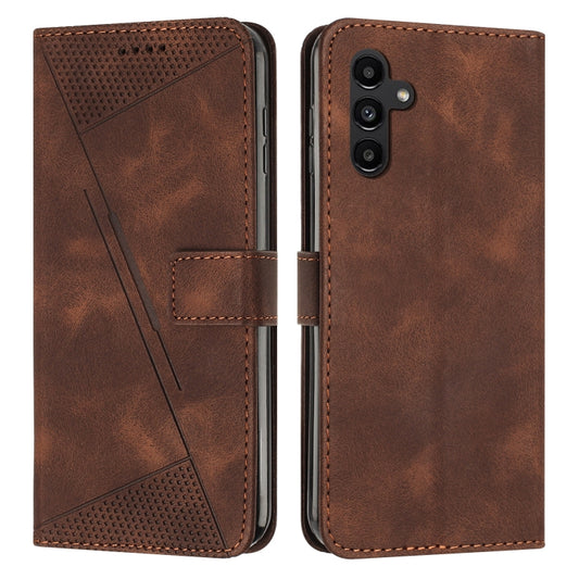 For Samsung Galaxy S25 / S24 5G Dream Triangle Leather Phone Case with Long Lanyard(Brown) - Galaxy S25 5G Cases by buy2fix | Online Shopping UK | buy2fix