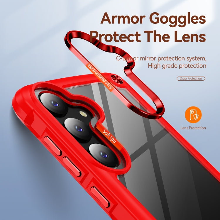 For Samsung Galaxy S25 5G TPU + PC Lens Protection Phone Case(Red) - Galaxy S25 5G Cases by buy2fix | Online Shopping UK | buy2fix