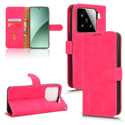 For Xiaomi 15 Skin Feel Magnetic Flip Leather Phone Case(Rose Red) - Xiaomi Cases by buy2fix | Online Shopping UK | buy2fix