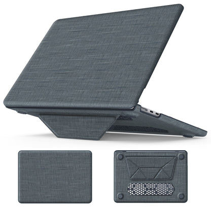 For MacBook Air 13.6 inch A3113 / A2681 Fabric Magnetic Holder Laptop Protective Case(Grey) - MacBook Air Cases by buy2fix | Online Shopping UK | buy2fix