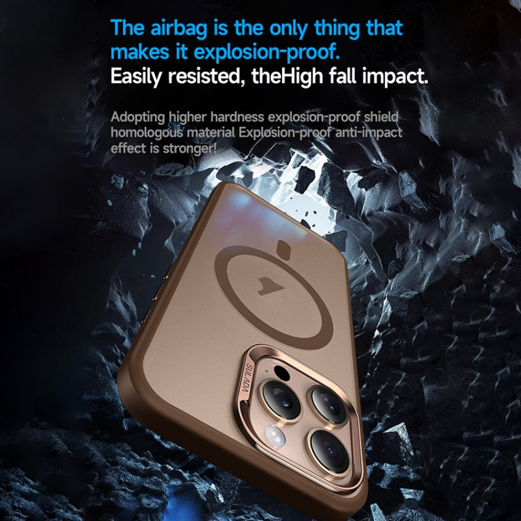 For iPhone 16 Plus SULADA Light Sand MagSafe Magnetic PC Hybrid TPU Phone Case(Gold) - iPhone 16 Plus Cases by SULADA | Online Shopping UK | buy2fix