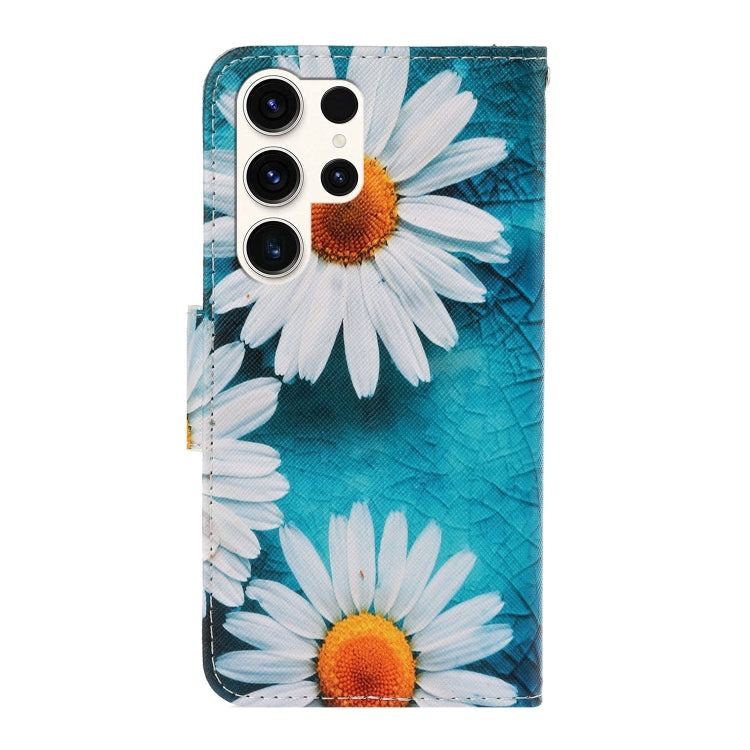 For Samsung Galaxy S25 Ultra 5G Colored Drawing Pattern Leather Phone Case(Daisy) - Galaxy S25 Ultra 5G Cases by buy2fix | Online Shopping UK | buy2fix