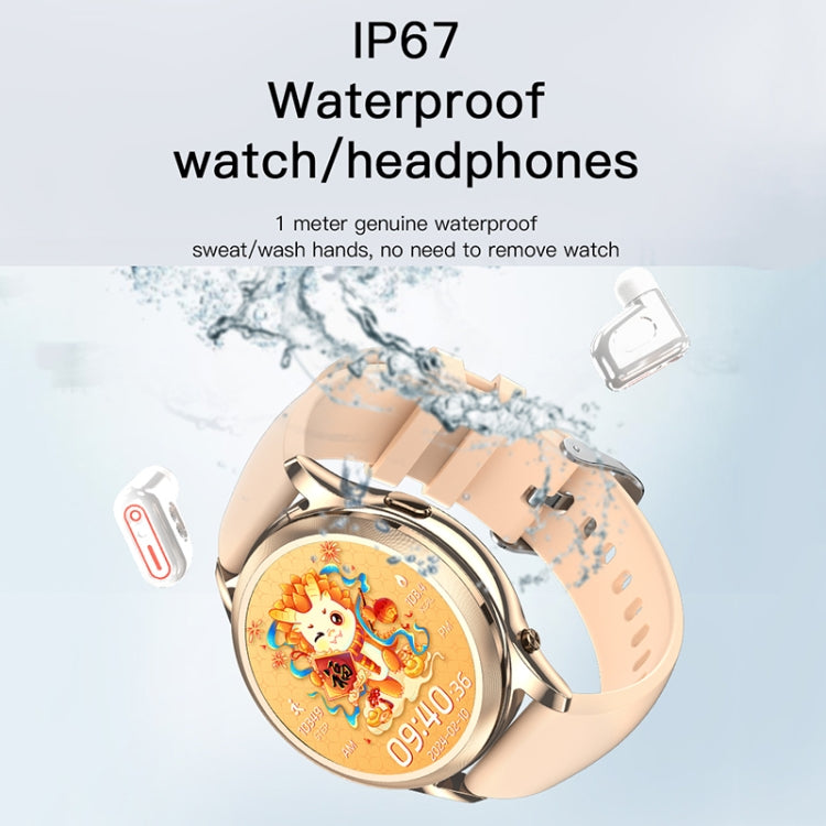 X17 mini 1.27 inch IP67 Waterproof 2 in 1 Bluetooth Earphone Smart Watch(Gold) - Smart Wristbands by buy2fix | Online Shopping UK | buy2fix