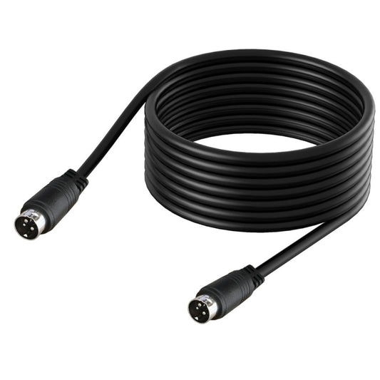 Middle DIN Male to Male 3 Pin Audio Power Signal Adapter Cable, Length:0.5m(Black) - Others by buy2fix | Online Shopping UK | buy2fix