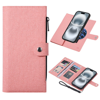 For iPhone 16 ViLi GBS Series MagSafe Magnetic RFID Leather Flip Phone Case(Pink) - iPhone 16 Cases by ViLi | Online Shopping UK | buy2fix