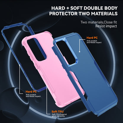 For Samsung Galaxy S25 5G TPU + PC Shockproof Protective Phone Case(Royal Blue + Pink) - Galaxy S25 5G Cases by buy2fix | Online Shopping UK | buy2fix