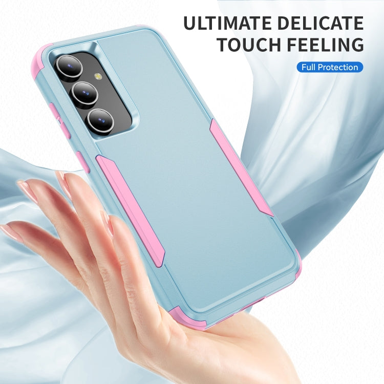 For Samsung Galaxy S25+ 5G TPU + PC Shockproof Protective Phone Case(Grey Green + Pink) - Galaxy S25+ 5G Cases by buy2fix | Online Shopping UK | buy2fix