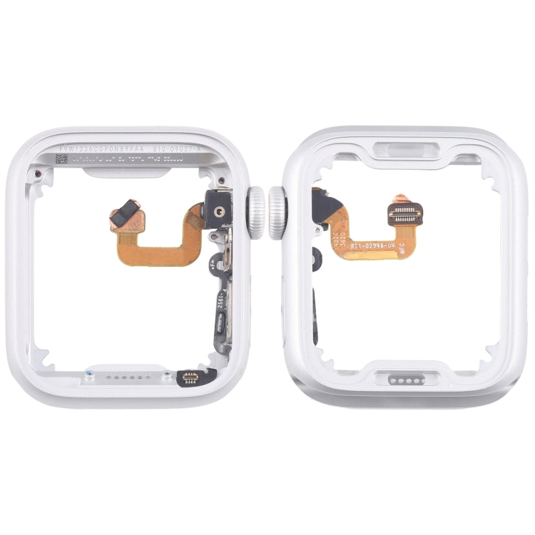 For Apple Watch Series 6 44MM LTE Aluminium Alloy Middle Frame Bezel Plate with Crown Spin Axis Flex Cable(Silver) - Middle Frame by buy2fix | Online Shopping UK | buy2fix