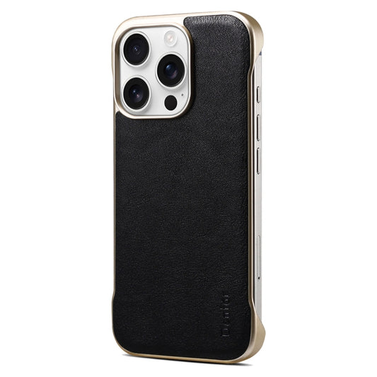 For iPhone 16 Pro Max Denior MagSafe Genuine Leather Calf Texture  Phone Case(Black) - iPhone 16 Pro Max Cases by Denior | Online Shopping UK | buy2fix