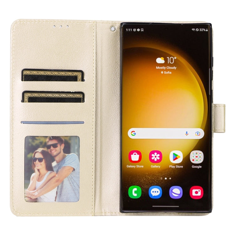 For Samsung Galaxy S25 Ultra 5G 3-Card Slots Multifunctional Leather Phone Case(Gold) - Galaxy S25 Ultra 5G Cases by buy2fix | Online Shopping UK | buy2fix