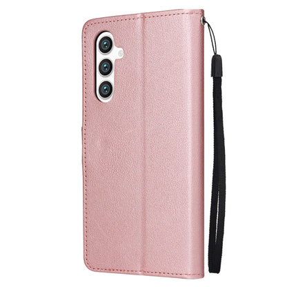 For Samsung Galaxy S25 5G 3-Card Slots Multifunctional Leather Phone Case(Rose Gold) - Galaxy S25 5G Cases by buy2fix | Online Shopping UK | buy2fix