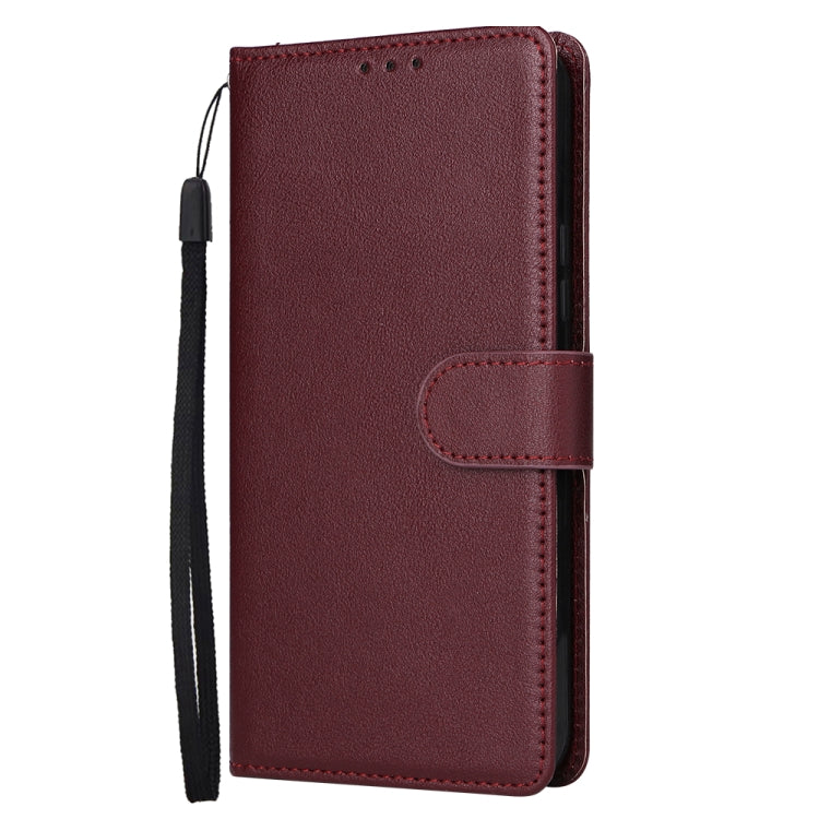 For Samsung Galaxy S25 5G 3-Card Slots Multifunctional Leather Phone Case(Wine Red) - Galaxy S25 5G Cases by buy2fix | Online Shopping UK | buy2fix