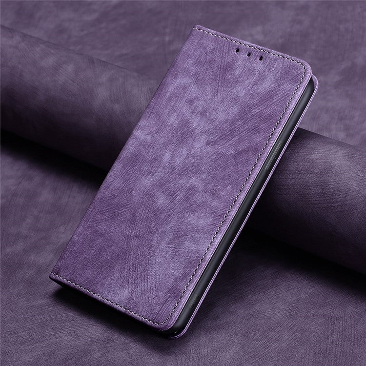 For Samsung Galaxy S25 Ultra 5G RFID Anti-theft Brush Magnetic Leather Phone Case(Purple) - Galaxy S25 Ultra 5G Cases by buy2fix | Online Shopping UK | buy2fix