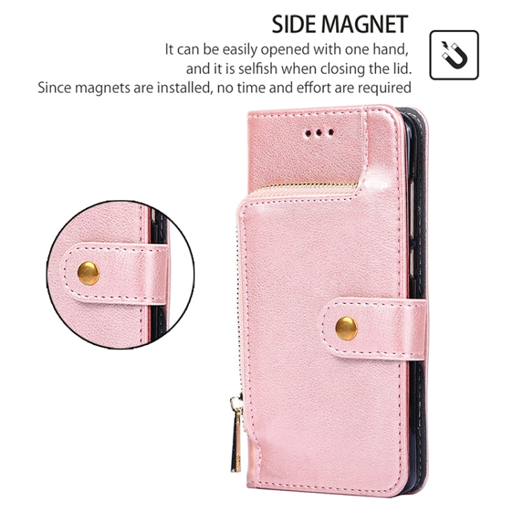 For Samsung Galaxy S25+ 5G Zipper Bag Leather Phone Case(Rose Gold) - Galaxy S25+ 5G Cases by buy2fix | Online Shopping UK | buy2fix