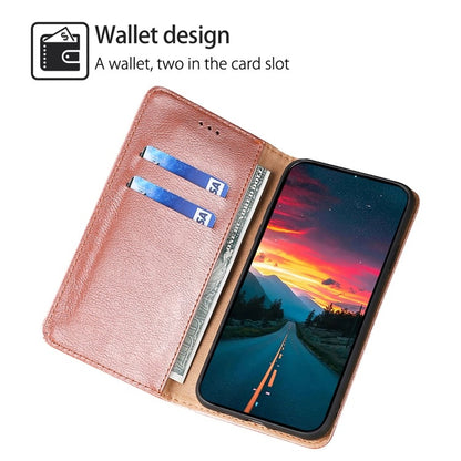 For Samsung Galaxy S25 Ultra 5G Gloss Oil Solid Color Magnetic Leather Phone Case(Rose Gold) - Galaxy S25 Ultra 5G Cases by buy2fix | Online Shopping UK | buy2fix