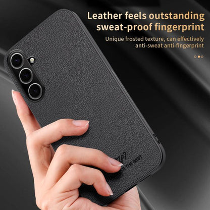 For Samsung Galaxy S25+ 5G HUIYI Leather Magnetic Phone Case(Black) - Galaxy S25+ 5G Cases by buy2fix | Online Shopping UK | buy2fix