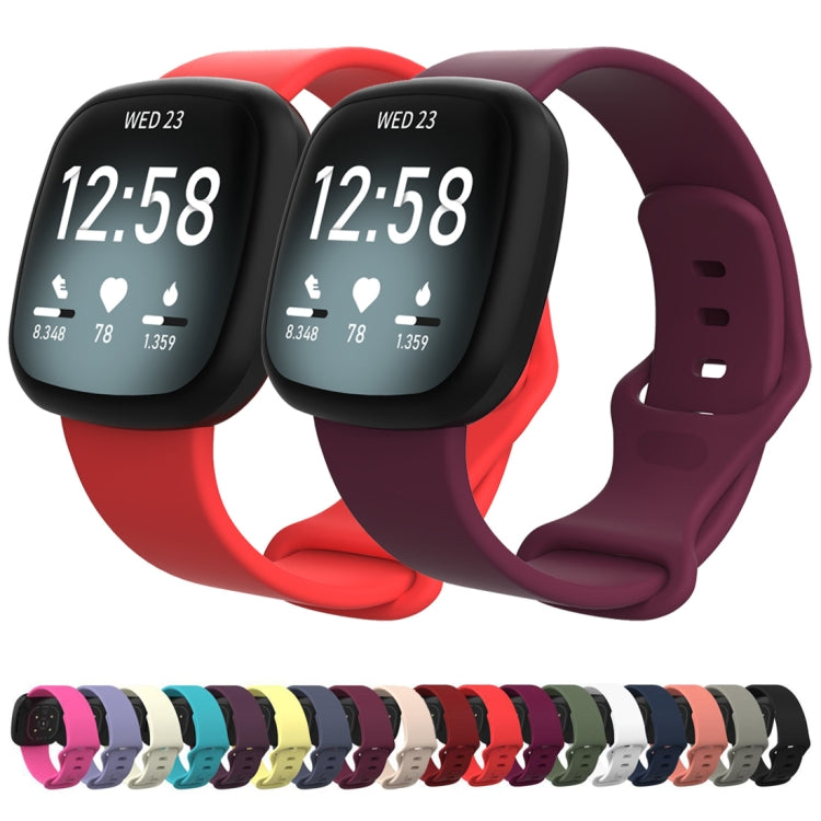 For Fitbit Versa 4 / Versa 3 / Sense 2 / Sense Silicone Watch Band, Size: L(Purple) - Watch Bands by buy2fix | Online Shopping UK | buy2fix