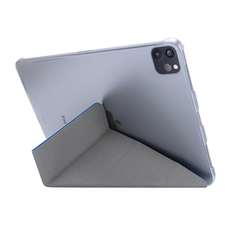 Silk Texture Horizontal Deformation Flip Leather Case with Three-folding Holder For iPad Air 11 2024 / Air 2022 / 2020 10.9(Light Blue) - iPad Air (2022) / (2020) 10.9 Cases by buy2fix | Online Shopping UK | buy2fix