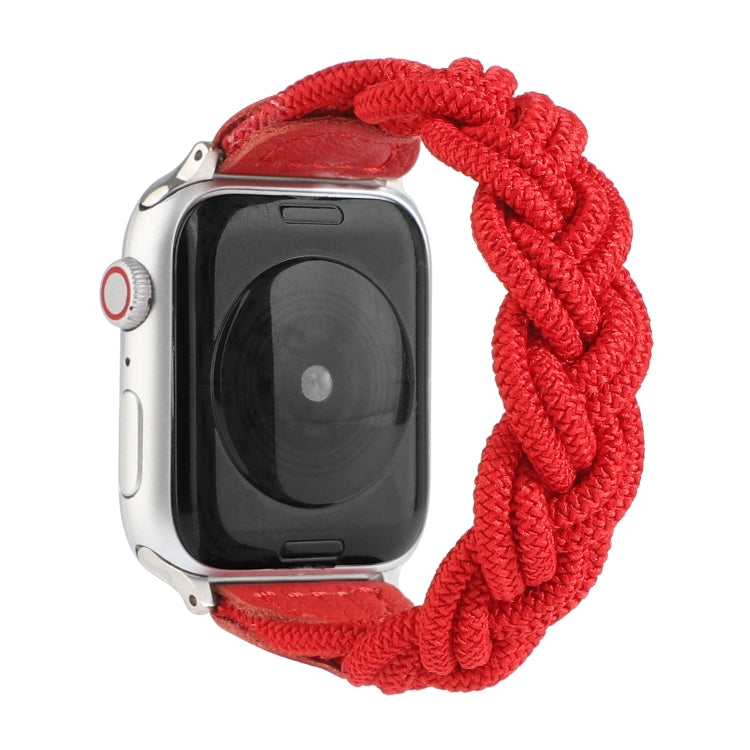 Elastic Woven Watch Band For Apple Watch Ultra 49mm&Watch Ultra 2 49mm / Series 9&8&7 45mm / SE 3&SE 2&6&SE&5&4 44mm / 3&2&1 42mm, Length:130mm(Red) - Watch Bands by buy2fix | Online Shopping UK | buy2fix