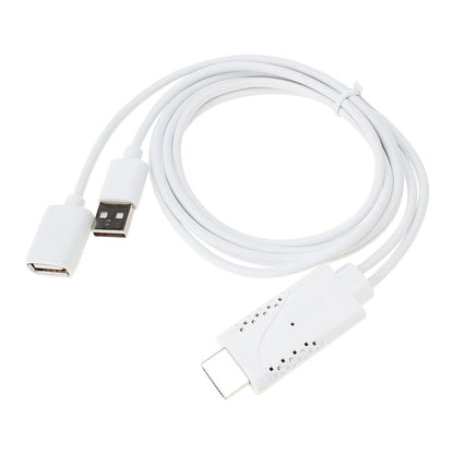 USB Male + USB 2.0 Female to HDMI Phone to HDTV Adapter Cable(White) - Video & Audio Cable by buy2fix | Online Shopping UK | buy2fix