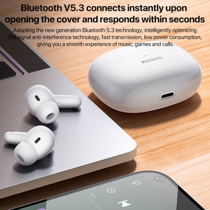 Yesido TWS28 ANC+ENC Dual Noise Reduction Smart TWS Wireless Bluetooth Earphone (White) - TWS Earphone by Yesido | Online Shopping UK | buy2fix