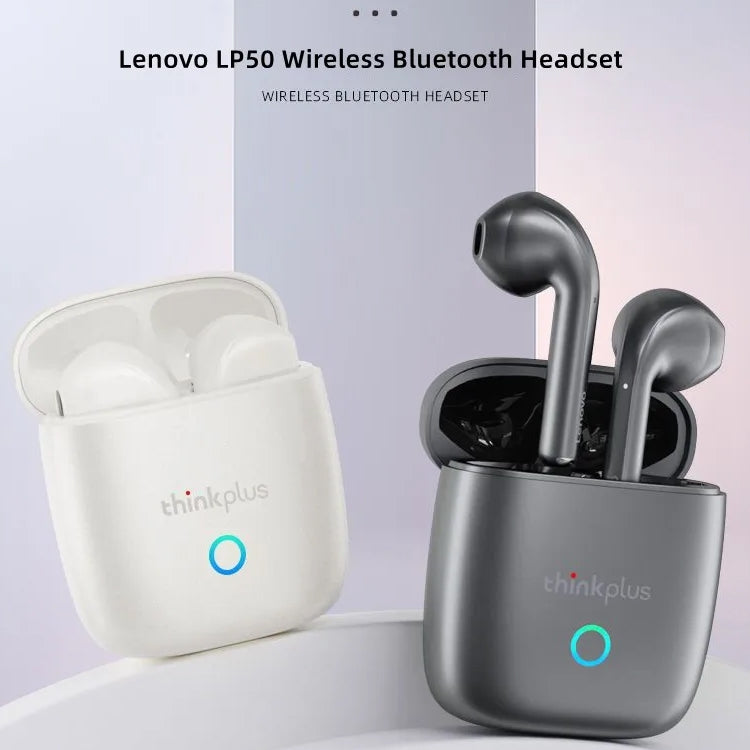 Lenovo LP50 Bluetooth 5.3 TWS True Wireless Bluetooth Earphone (Silver Grey) - TWS Earphone by Lenovo | Online Shopping UK | buy2fix