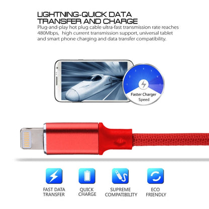 1m 2A USB to 8 Pin Nylon Weave Style Data Sync Charging Cable(Red) - Normal Style Cable by buy2fix | Online Shopping UK | buy2fix