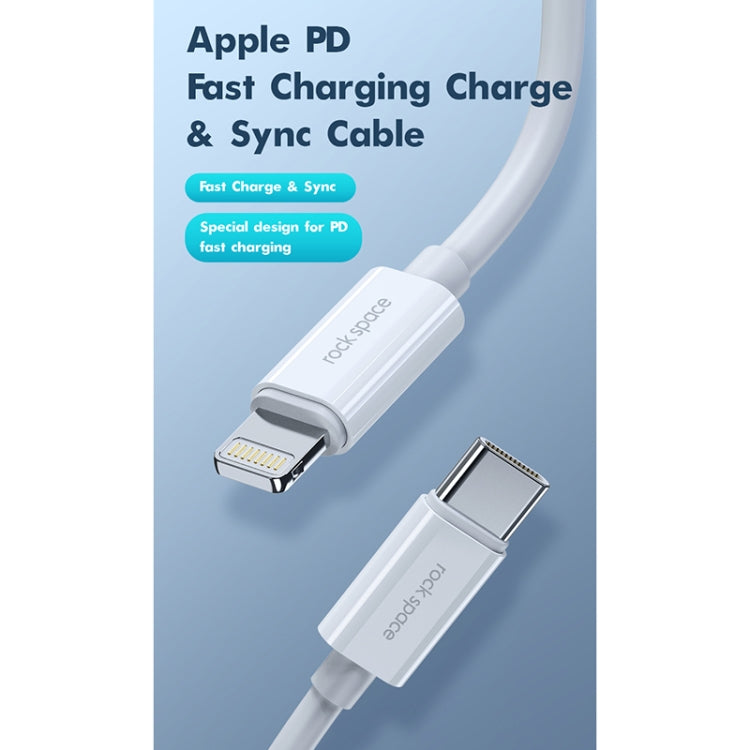 ROCK Space Z19 PD  20W 3A USB-C / Type-C to 8 Pin Fast Charging TPE Data Cable, Cable Length: 1m - Normal Style Cable by ROCK | Online Shopping UK | buy2fix