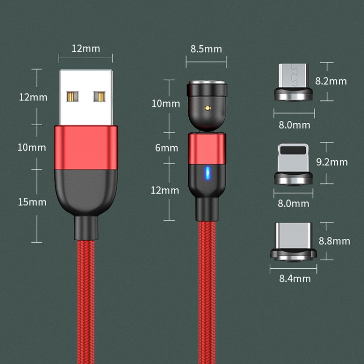 1m 3A Output 3 in 1 USB to 8 Pin + USB-C / Type-C + Micro USB 540 Degree Rotating Magnetic Data Sync Charging Cable(Purple) - Charging Cable & Head by buy2fix | Online Shopping UK | buy2fix