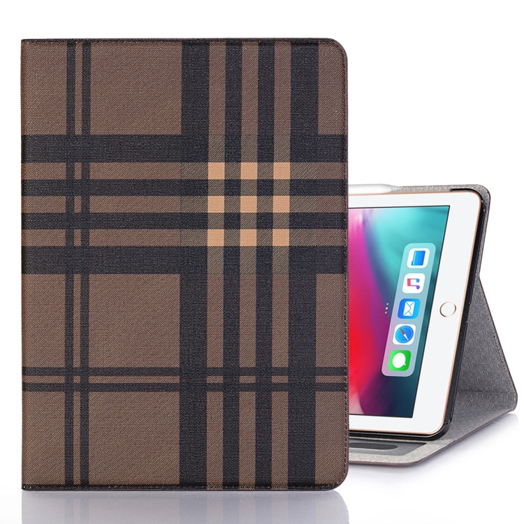 Plaid Texture Horizontal Flip PU Leather Case for iPad Air 13 2024 / iPad Pro 12.9 inch (2018), with Holder & Card Slots & Wallet (Coffee) - iPad Pro 12.9 (2018) Cases by buy2fix | Online Shopping UK | buy2fix