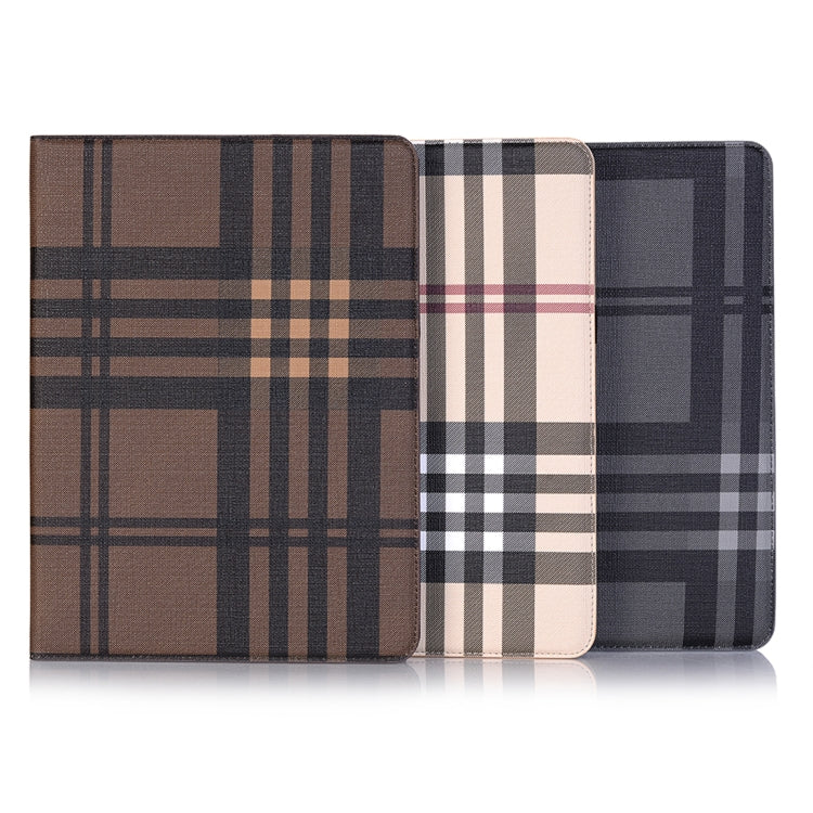 Plaid Texture Horizontal Flip PU Leather Case for iPad Air 13 2024 / iPad Pro 12.9 inch (2018), with Holder & Card Slots & Wallet (Coffee) - iPad Pro 12.9 (2018) Cases by buy2fix | Online Shopping UK | buy2fix