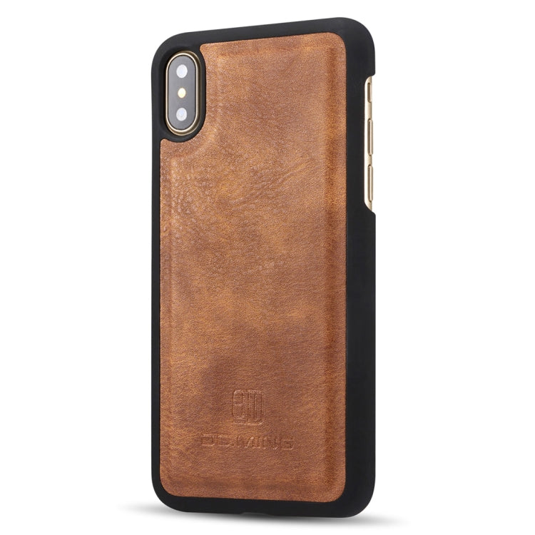 For iPhone X / XS DG.MING  Crazy Horse Texture Horizontal Flip Detachable Magnetic Protective Case with Holder & Card Slots & Wallet(Brown) - More iPhone Cases by DG.MING | Online Shopping UK | buy2fix