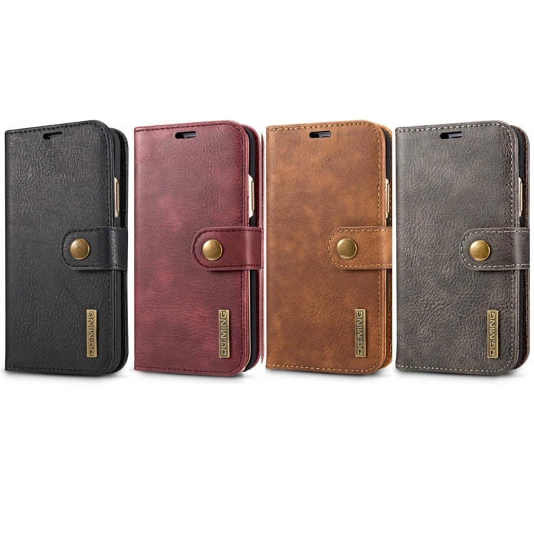 For iPhone X / XS DG.MING  Crazy Horse Texture Horizontal Flip Detachable Magnetic Protective Case with Holder & Card Slots & Wallet(Brown) - More iPhone Cases by DG.MING | Online Shopping UK | buy2fix