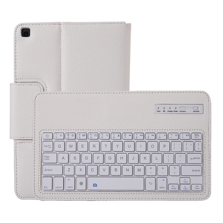 SA510 Detachable Bluetooth Keyboard + Litchi Texture PU Leather Tablet Case with Holder for Galaxy Tab A 10.1 (2019) T510/T515 (White) - Samsung Keyboard by buy2fix | Online Shopping UK | buy2fix