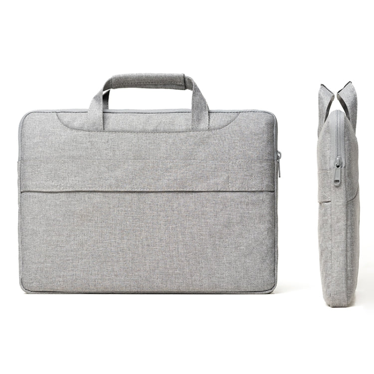 POFOKO A520 Series 14-15.4 inch Multi-functional Laptop Handbag with Trolley Case Belt (Grey) - 14.1 inch by POFOKO | Online Shopping UK | buy2fix