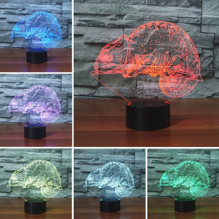 Chameleon Shape 3D Colorful LED Vision Light Table Lamp, Crack Touch Version - Novelty Lighting by buy2fix | Online Shopping UK | buy2fix