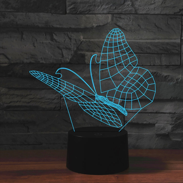Butterfly Shape 3D Colorful LED Vision Light Table Lamp, USB Touch Version - Novelty Lighting by buy2fix | Online Shopping UK | buy2fix