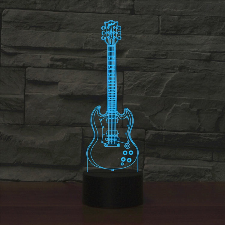 Five-string Guitar Shape 3D Colorful LED Vision Light Table Lamp, 16 Colors Remote Control Version - Novelty Lighting by buy2fix | Online Shopping UK | buy2fix