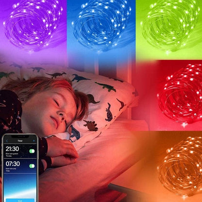 Christmas Decoration RGB Copper Wire String Light Bluetooth Mobile APP Control, Length: 15m 150 LEDs - Bare Board Light by buy2fix | Online Shopping UK | buy2fix