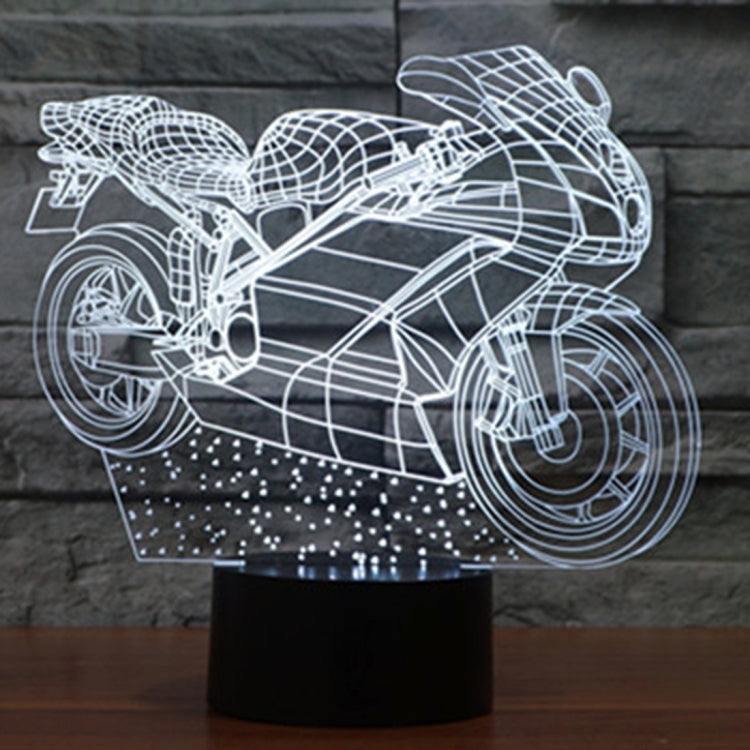 Motorcycle Shape 3D Touch Switch Control LED Light , 7 Colour Discoloration Creative Visual Stereo Lamp Desk Lamp Night Light - Novelty Lighting by buy2fix | Online Shopping UK | buy2fix