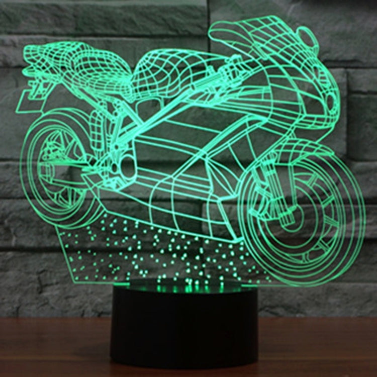 Motorcycle Shape 3D Touch Switch Control LED Light , 7 Colour Discoloration Creative Visual Stereo Lamp Desk Lamp Night Light - Novelty Lighting by buy2fix | Online Shopping UK | buy2fix