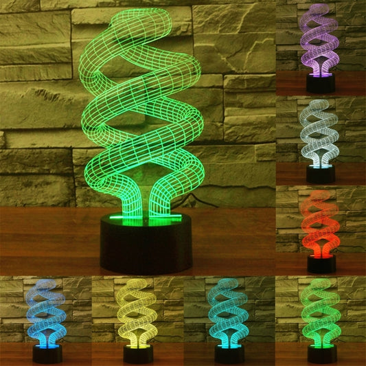 Spiral Style 3D Touch Switch Control LED Light , 7 Color Discoloration Creative Visual Stereo Lamp Desk Lamp Night Light - Novelty Lighting by buy2fix | Online Shopping UK | buy2fix